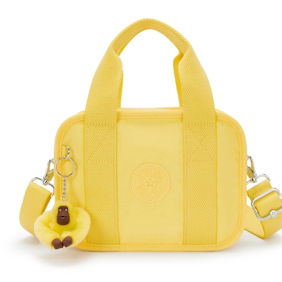 Kipling Handbags - Kipling Yellow Nadale Crossbody Bag with Monkey Keychain